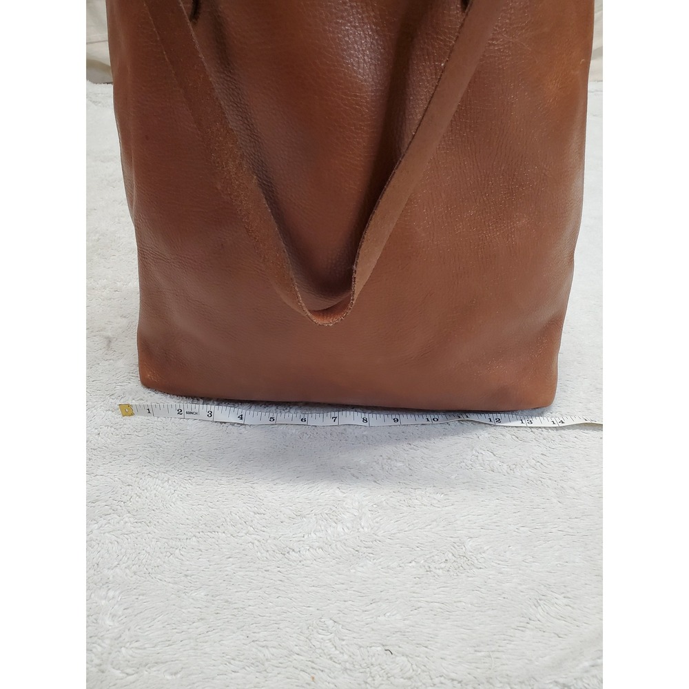 Madewell Tan Leather Large Tote Purse Bag Classic Clean Girl Boho Minimalist - Picture 13 of 14